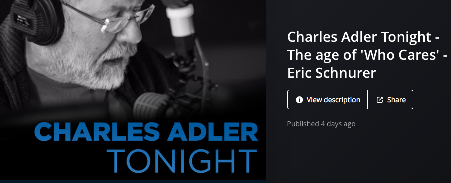 Charles Adler Tonight Eric Schnurer